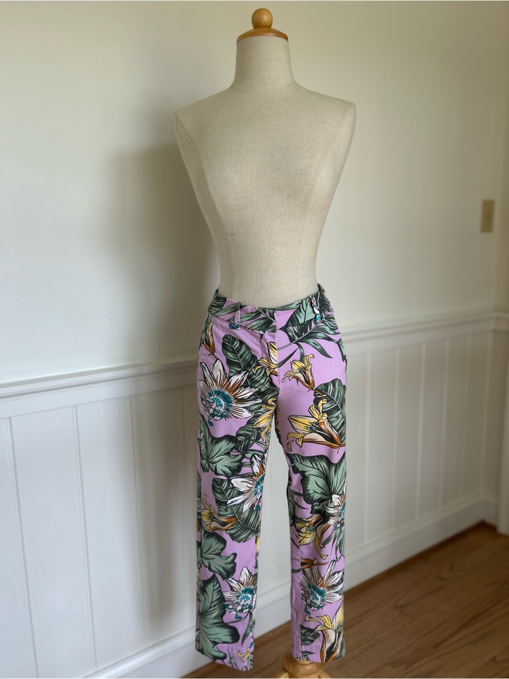 J. Crew Lavender Tailored-Fit Floral Pants
